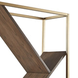 Cortez Gold and Walnut Finish Angular Modern Bookshelf by iNSPIRE Q Bold