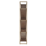 Cortez Gold and Walnut Finish Angular Modern Bookshelf by iNSPIRE Q Bold