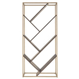 Cortez Gold and Walnut Finish Angular Modern Bookshelf by iNSPIRE Q Bold