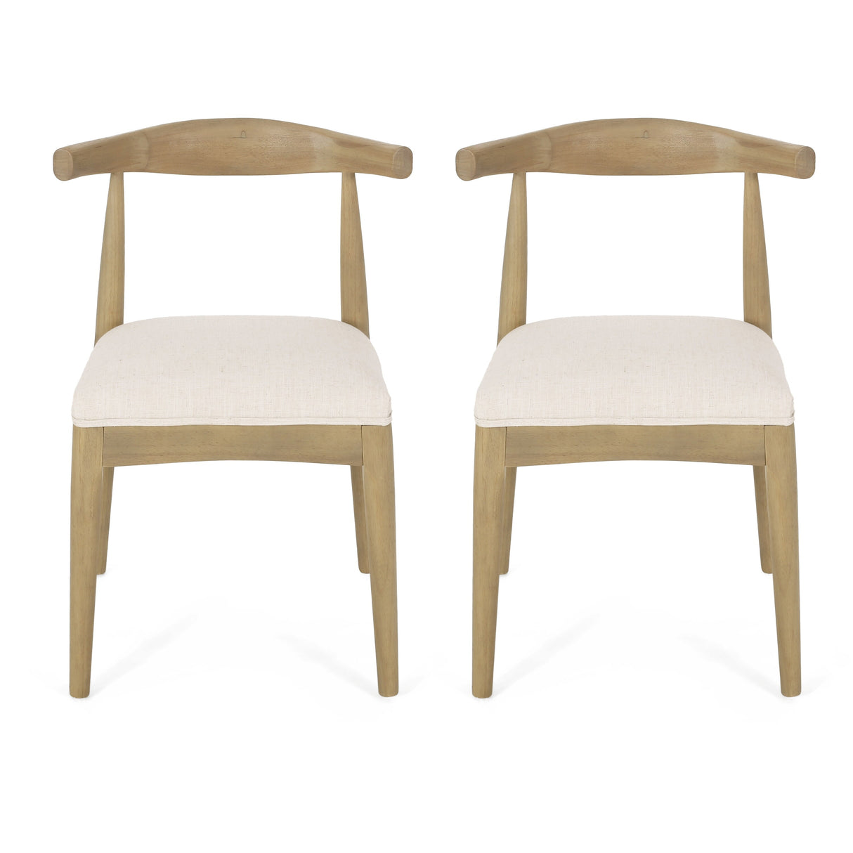 Cortina Fabric and Rubberwood Dining Chairs (Set of 2) by Christopher Knight Home