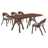 Cortina Polly Walnut or Black Wood 5 Piece Dining Set