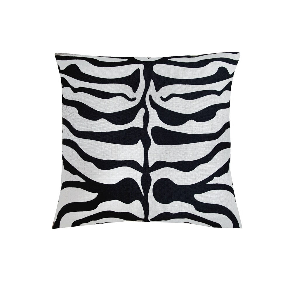 Corvus Black and White Polyester 18-inch Square Pillows (Set of 2)