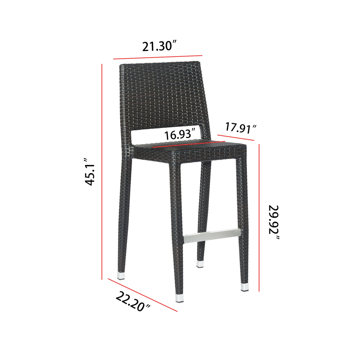 Corvus 30" Patio Bar Stool (Set of 4)