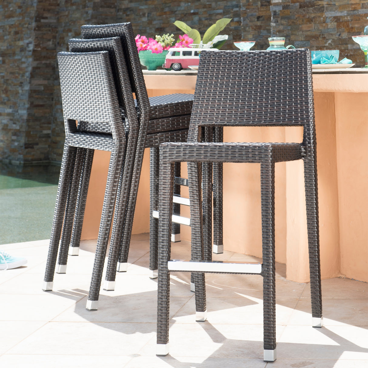 Corvus 30" Patio Bar Stool (Set of 4)