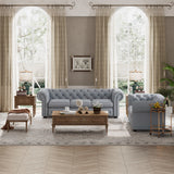 Corvus Aleksis 2-piece Tufted Rolled Arm Chesterfield Sofa and Loveseat Set