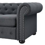Corvus Aleksis 2-piece Tufted Rolled Arm Chesterfield Sofa and Loveseat Set