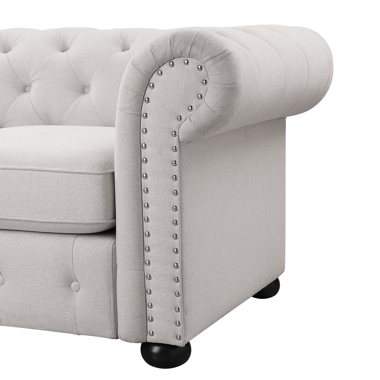Corvus Aleksis 2-piece Tufted Rolled Arm Chesterfield Sofa and Loveseat Set