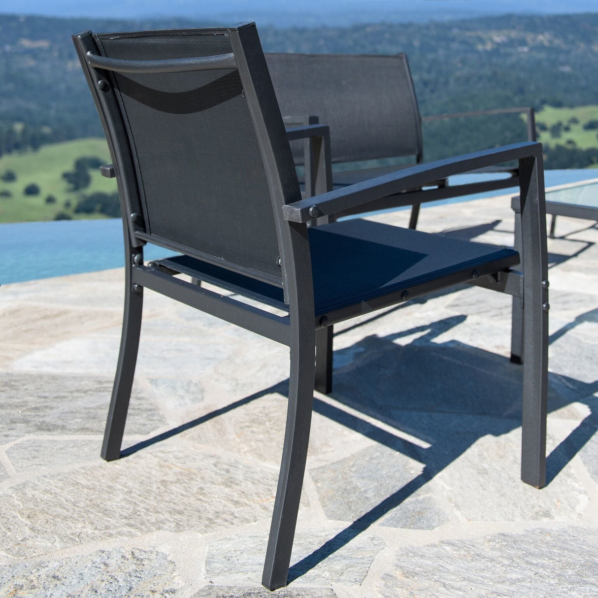 Corvus Antonio 4-piece Outdoor Sling Fabric Conversation Set