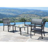 Corvus Antonio 4-piece Outdoor Sling Fabric Conversation Set