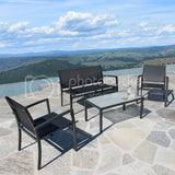 Corvus Antonio 4-piece Outdoor Sling Fabric Conversation Set