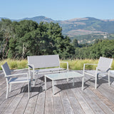Corvus Antonio 4-piece Outdoor Sling Fabric Conversation Set