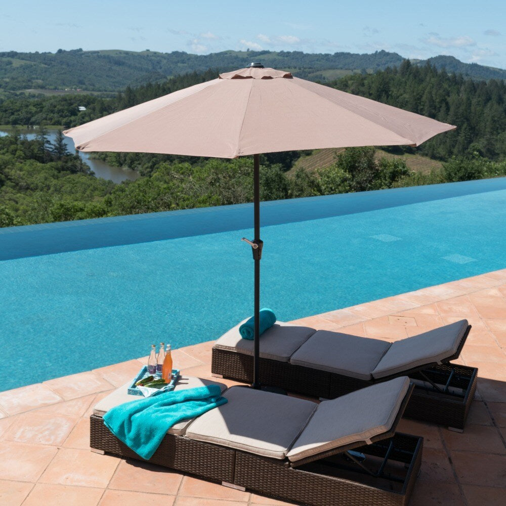 Corvus Brown Wicker Outdoor Chaise Lounges with Cushions (Set of 2)