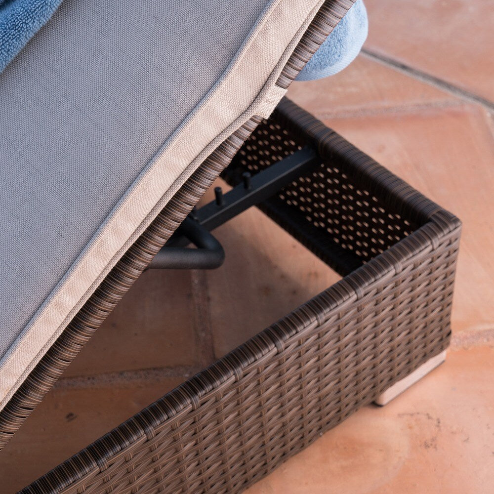 Corvus Brown Wicker Outdoor Chaise Lounges with Cushions (Set of 2)