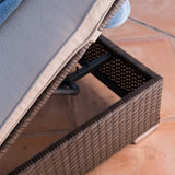 Corvus Brown Wicker Outdoor Chaise Lounges with Cushions (Set of 2)