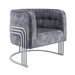Corvus Hernals Velvet Tufted Curved Back Barrel Accent Chair