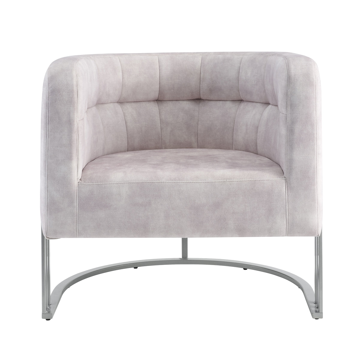Corvus Hernals Velvet Tufted Curved Back Barrel Accent Chair