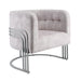 Corvus Hernals Velvet Tufted Curved Back Barrel Accent Chair