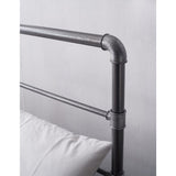 Carbon Loft Meitner Dark Grey Industrial Lines Iron Metal Queen-size Bed
