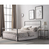 Carbon Loft Meitner Dark Grey Industrial Lines Iron Metal Queen-size Bed