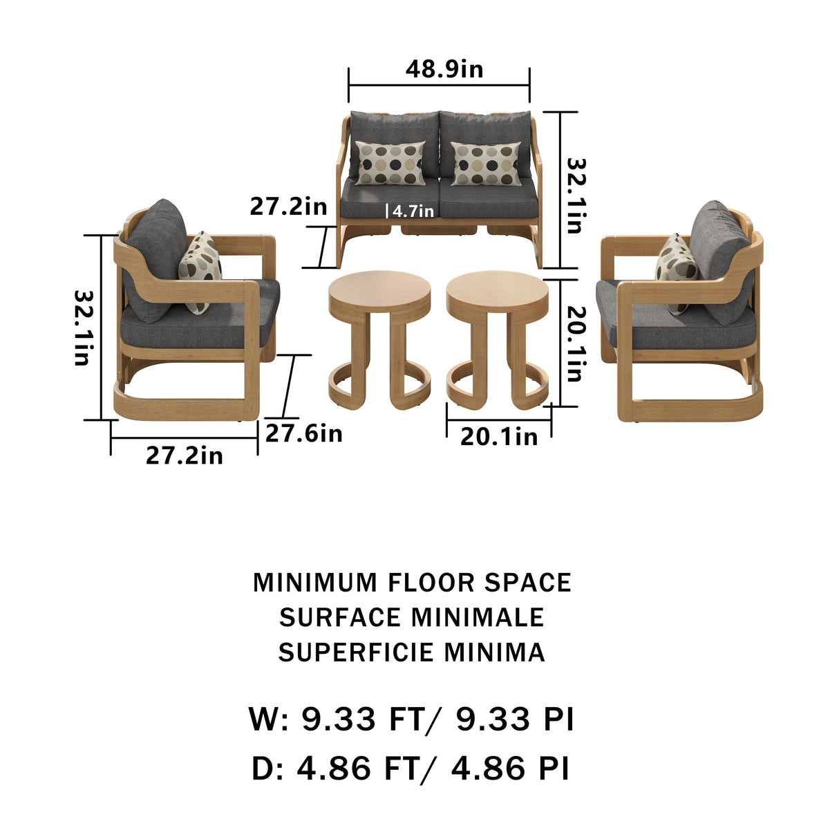 Corvus Rosario 5-piece Sunbrella Outdoor Patio Furniture Set