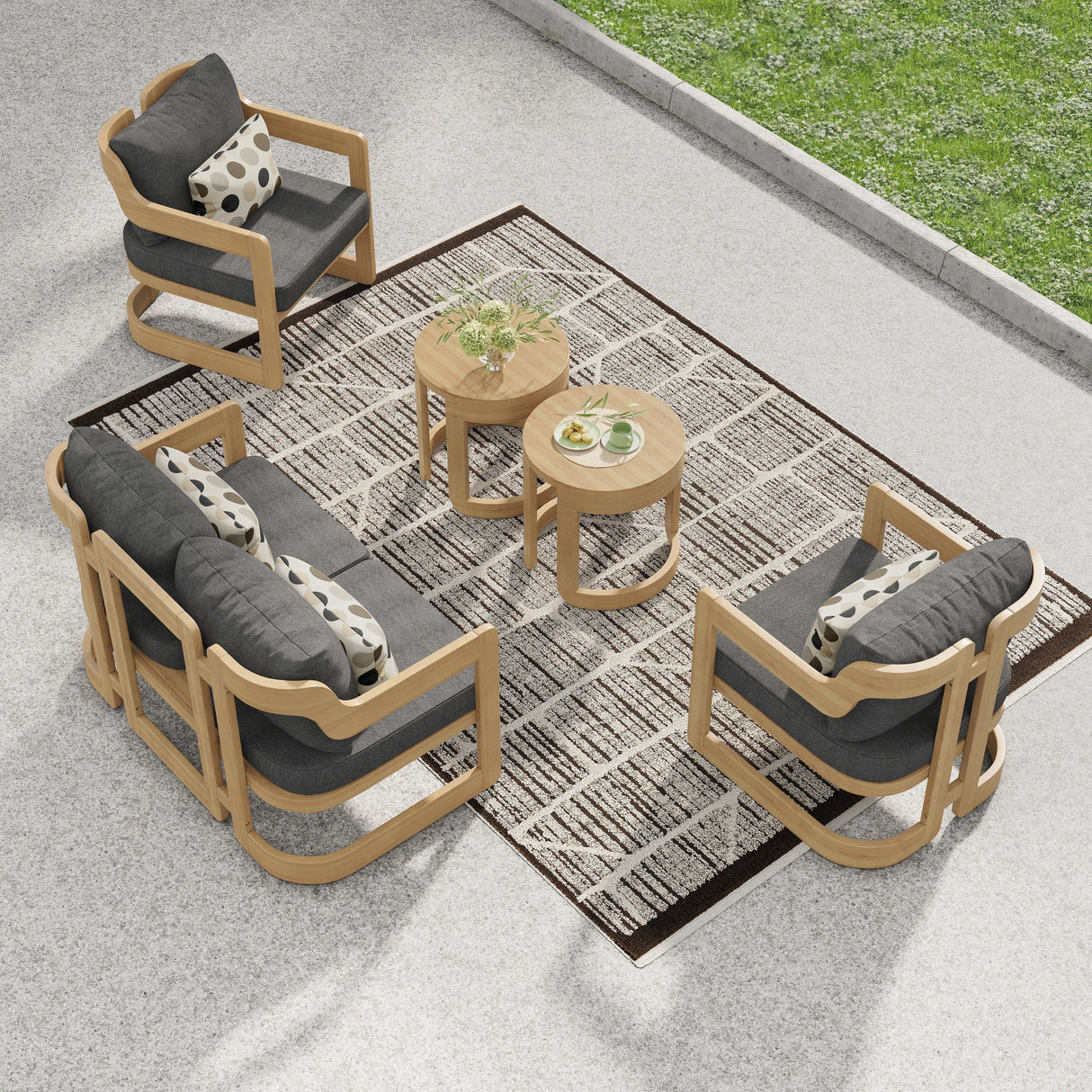 Corvus Rosario 5-piece Sunbrella Outdoor Patio Furniture Set