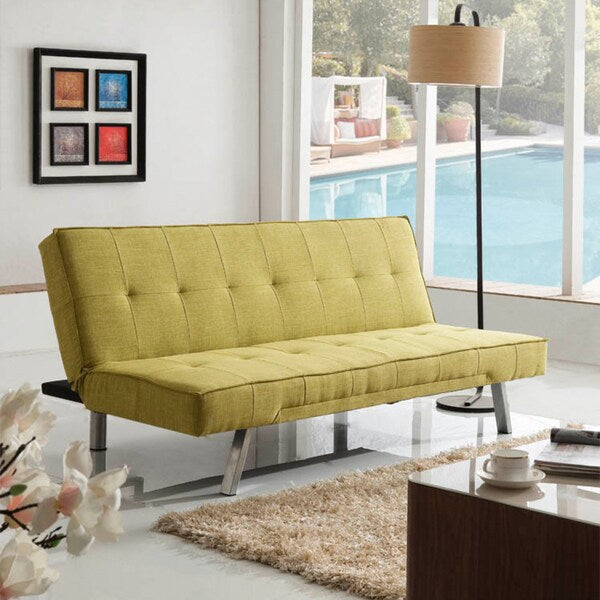 Corvus Kiwi Green Fabric Futon Sleeper Sofa