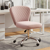 Corvus Velvet Armless Adjustable Swivel Home Office Chair