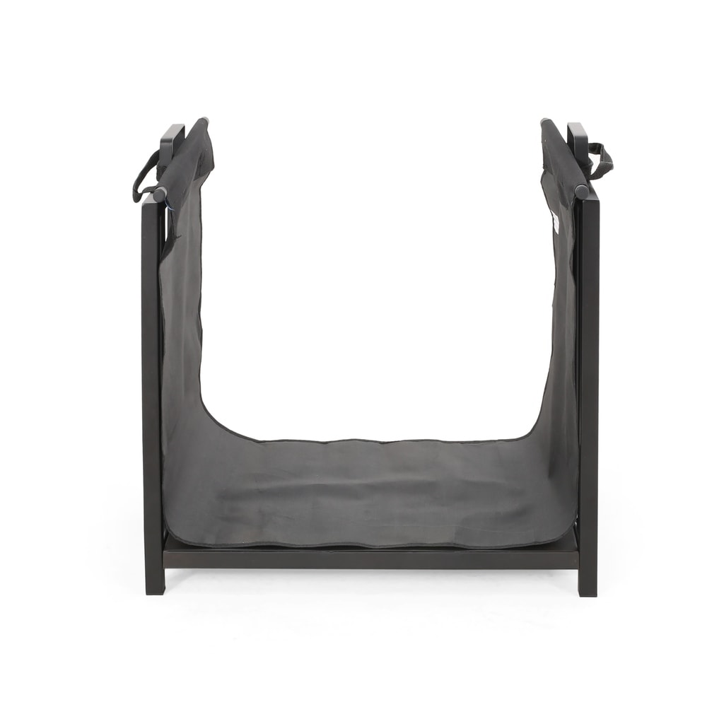 Cosada Iron and Canvas Fireplace Log Holder by Christopher Knight Home - 6.50" H x 27.00" W x 13" D
