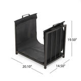 Cosada Iron and Canvas Fireplace Log Holder by Christopher Knight Home - 6.50" H x 27.00" W x 13" D