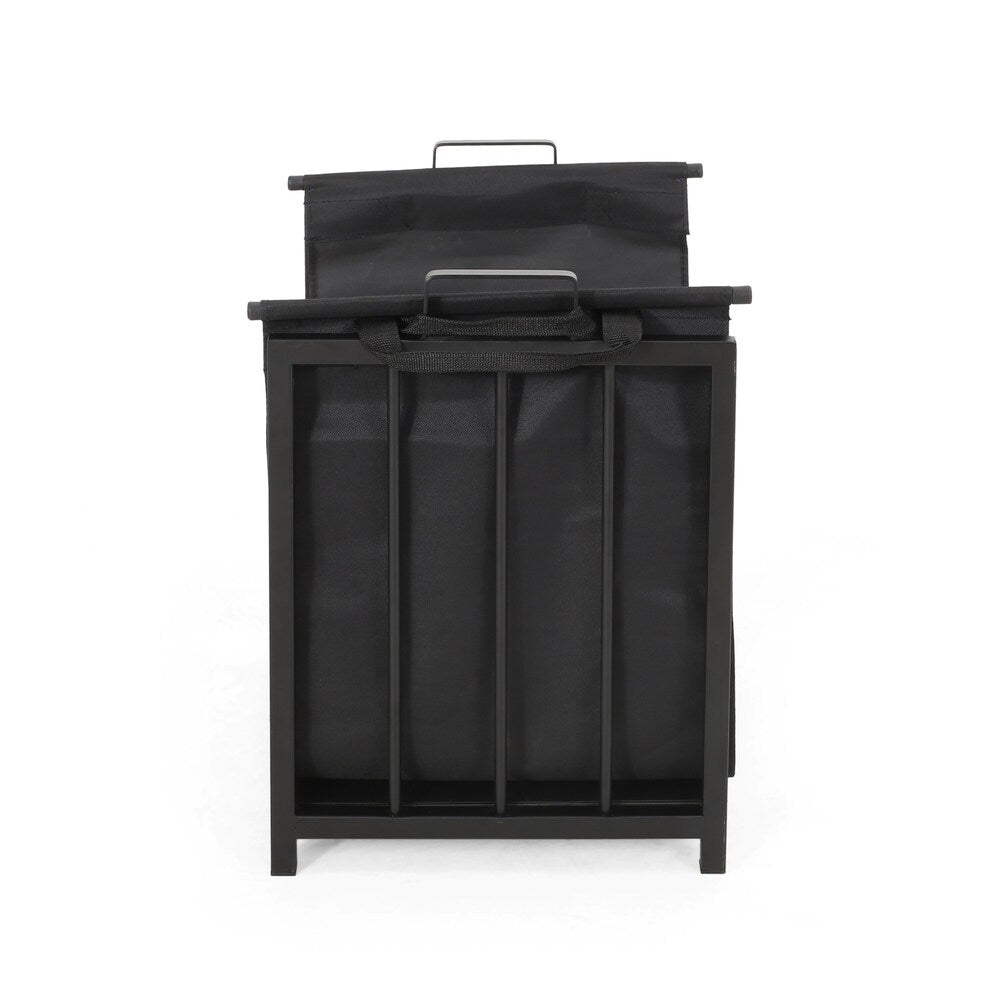 Cosada Iron and Canvas Fireplace Log Holder by Christopher Knight Home - 6.50" H x 27.00" W x 13" D
