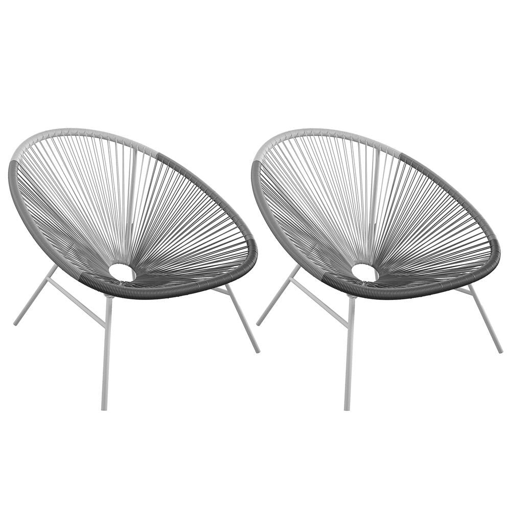 CosmoLiving by Cosmopolitan Avo Collection Indoor/Outdoor Modern XL Lounge Chair (2-Pack)