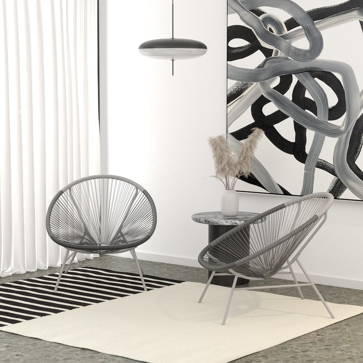 CosmoLiving by Cosmopolitan Avo Collection Indoor/Outdoor Modern XL Lounge Chair (2-Pack)