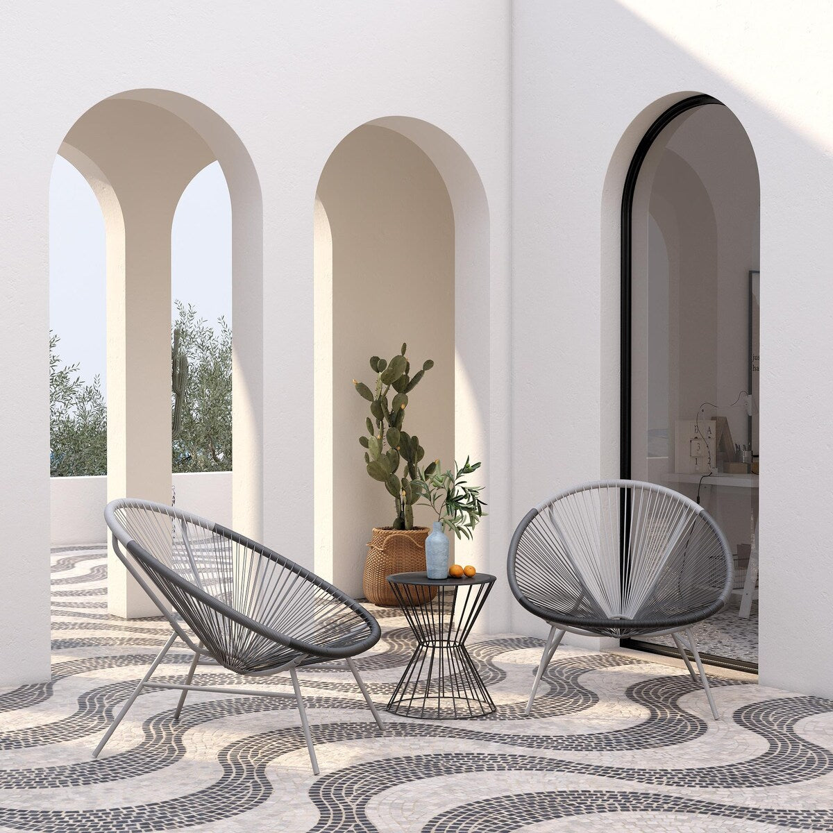 CosmoLiving by Cosmopolitan Avo Collection Indoor/Outdoor Modern XL Lounge Chair (2-Pack)