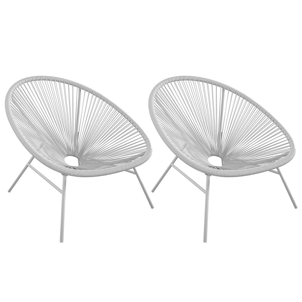 CosmoLiving by Cosmopolitan Avo Collection Indoor/Outdoor Modern XL Lounge Chair (2-Pack)