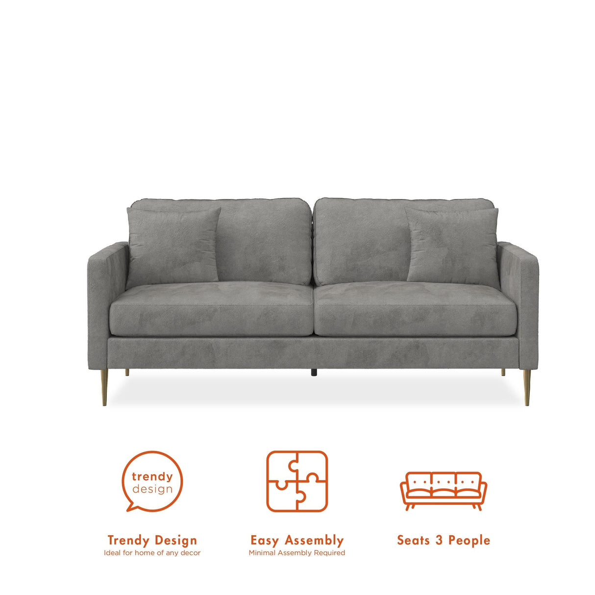 CosmoLiving by Cosmopolitan Highland Sofa with Pillows