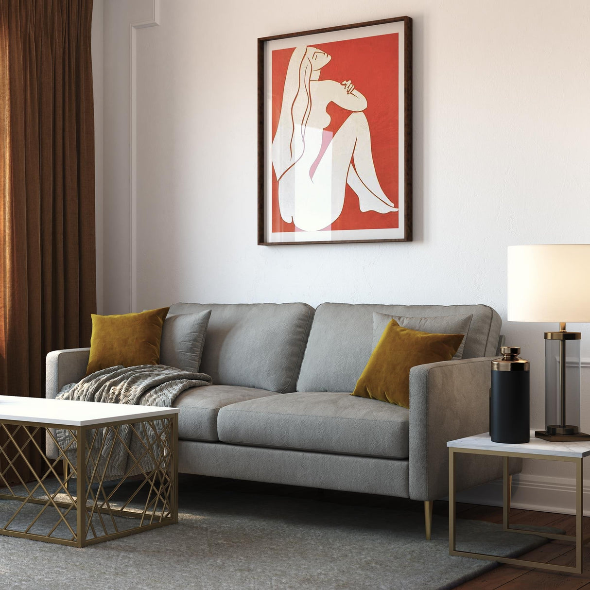 CosmoLiving by Cosmopolitan Highland Sofa with Pillows