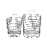 CosmoLiving by Cosmopolitan Modern Metal Storage Basket with Handles (Set of 2) - Gold, Silver, Dark Gray