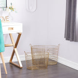 CosmoLiving by Cosmopolitan Modern Metal Storage Basket with Handles (Set of 2) - Gold, Silver, Dark Gray
