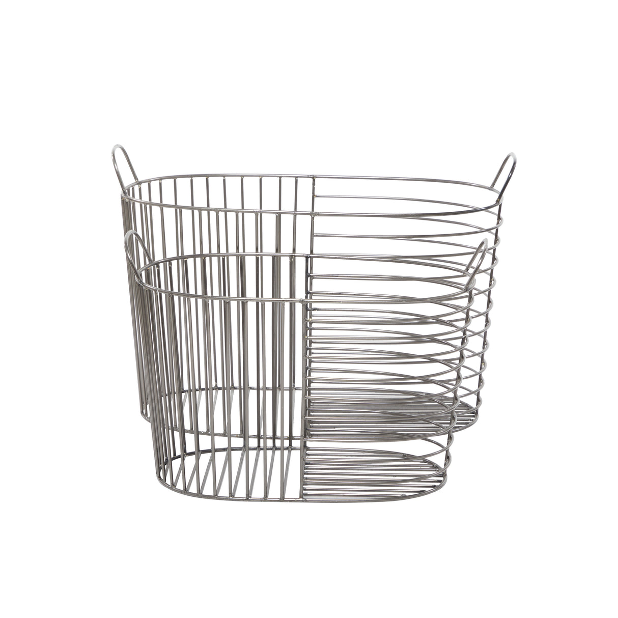CosmoLiving by Cosmopolitan Modern Metal Storage Basket with Handles (Set of 2) - Gold, Silver, Dark Gray