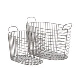 CosmoLiving by Cosmopolitan Modern Metal Storage Basket with Handles (Set of 2) - Gold, Silver, Dark Gray