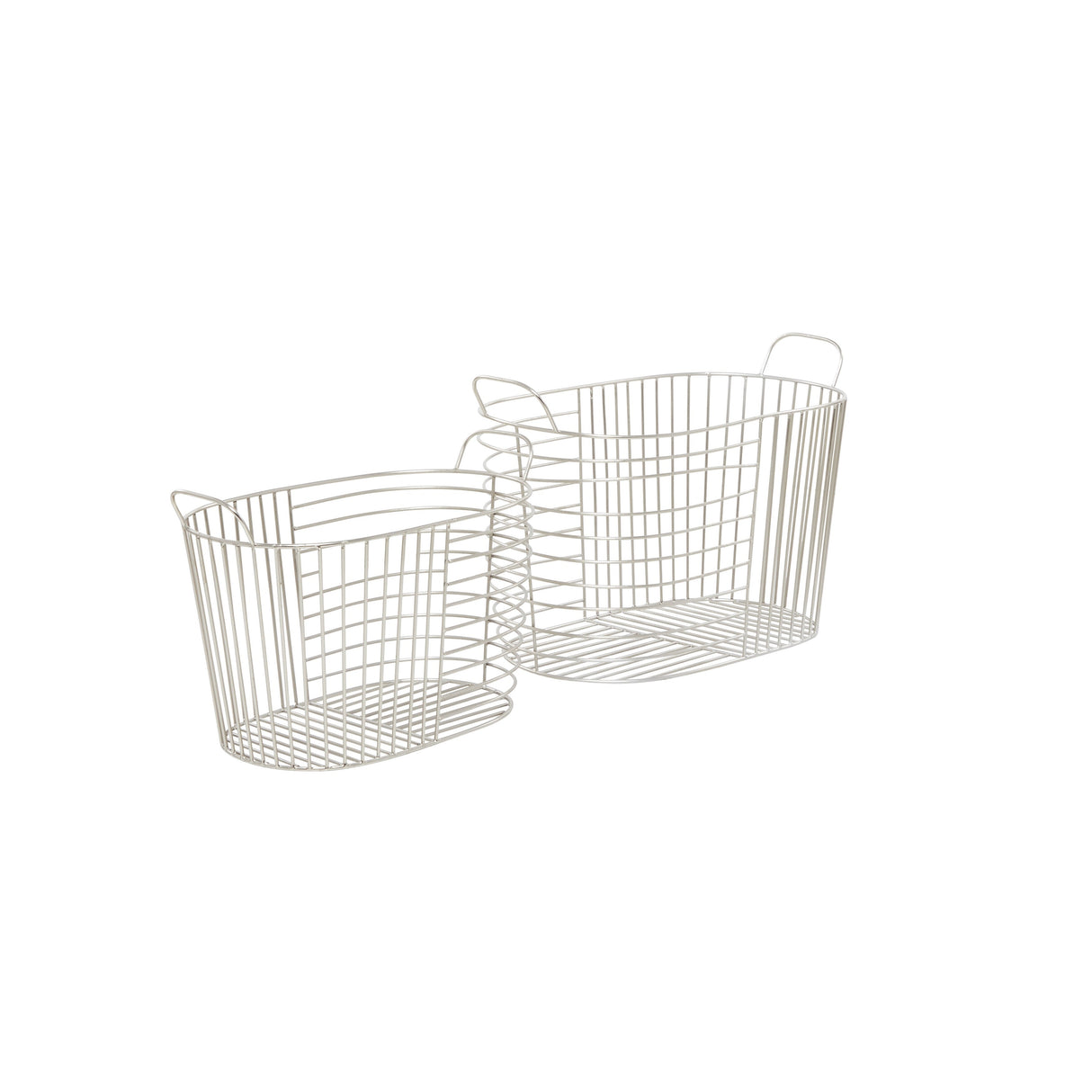 CosmoLiving by Cosmopolitan Modern Metal Storage Basket with Handles (Set of 2) - Gold, Silver, Dark Gray