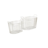 CosmoLiving by Cosmopolitan Modern Metal Storage Basket with Handles (Set of 2) - Gold, Silver, Dark Gray