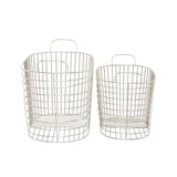 CosmoLiving by Cosmopolitan Modern Metal Storage Basket with Handles (Set of 2) - Gold, Silver, Dark Gray