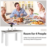 Costway 5 PCS Dining Set Modern Rectangle Table & 4 Rubber Wood Chairs