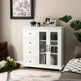 Costway Buffet Sideboard Table Kitchen Storage Cabinet w/ Drawers &
