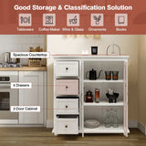 Costway Buffet Sideboard Table Kitchen Storage Cabinet w/ Drawers &