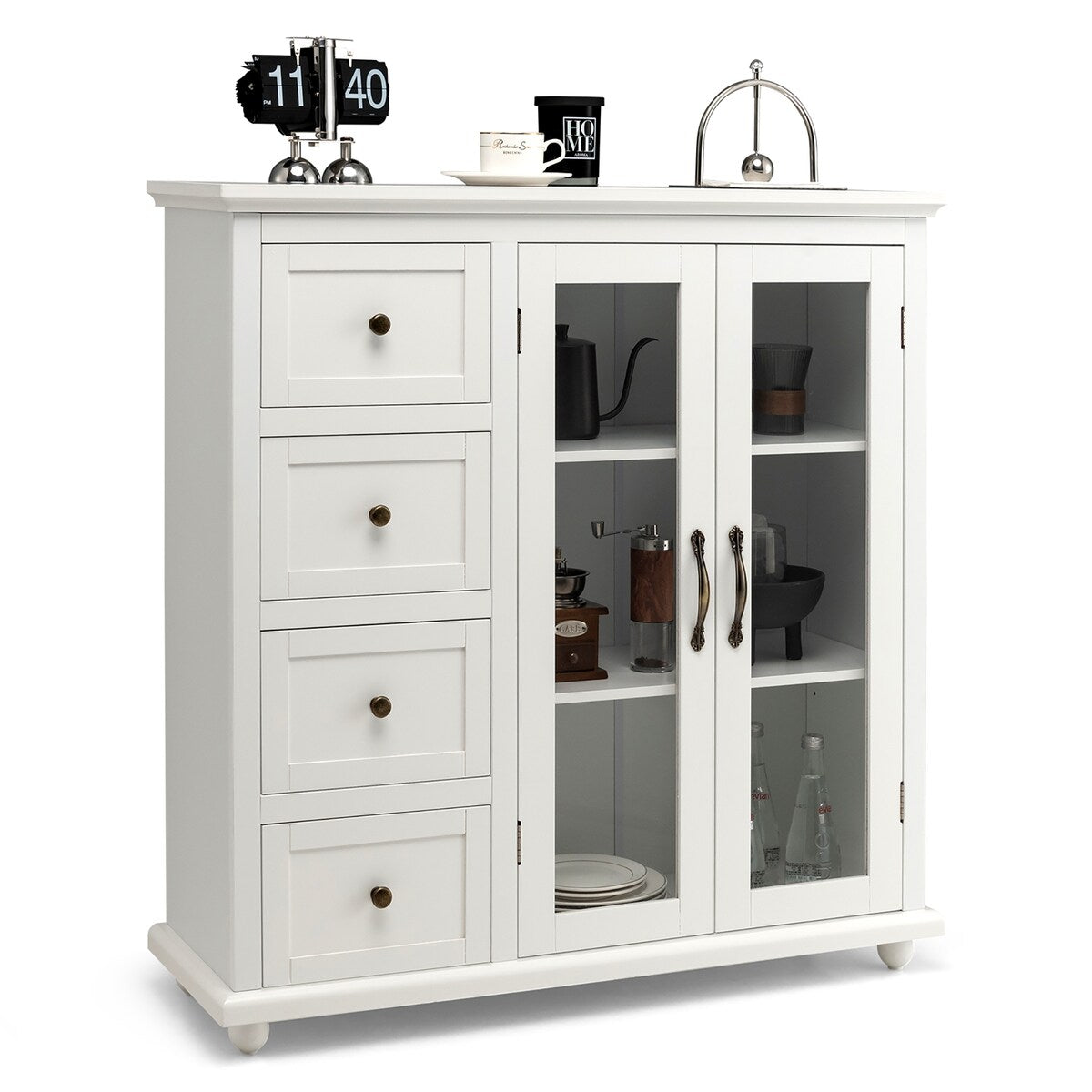 Costway Buffet Sideboard Table Kitchen Storage Cabinet w/ Drawers &