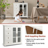 Costway Buffet Sideboard Table Kitchen Storage Cabinet w/ Drawers &