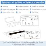 Costway Convertible Futon Sofa Bed Adjustable Couch Sleeper w/ Two - See Details