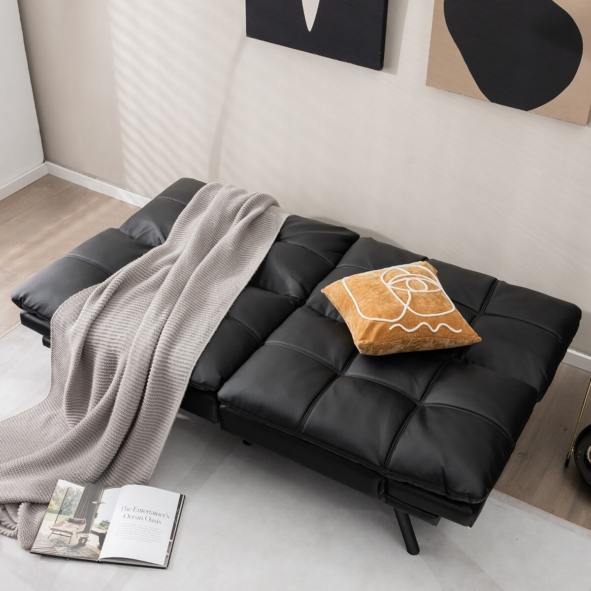 Costway Convertible Futon Sofa Bed Memory Foam Couch Sleeper with - See Details